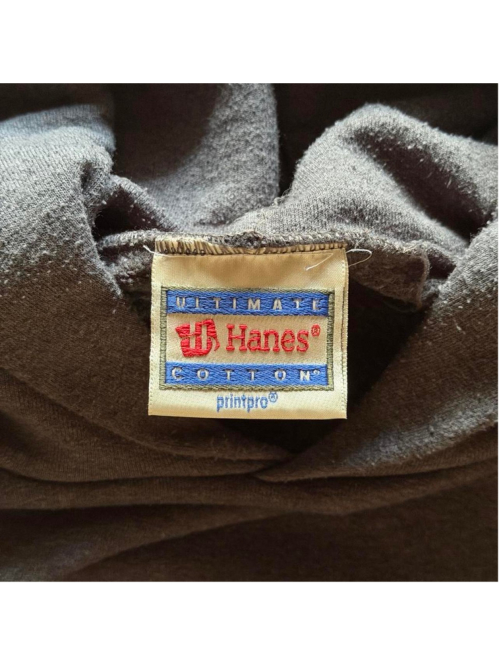 vintage 90s hanes grey blank boxy hoodie - Picture 3 of 4